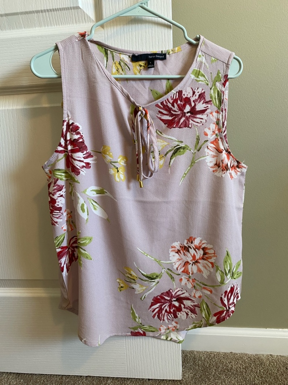 Harve Benard Lavender Floral Tie-Front Camisole